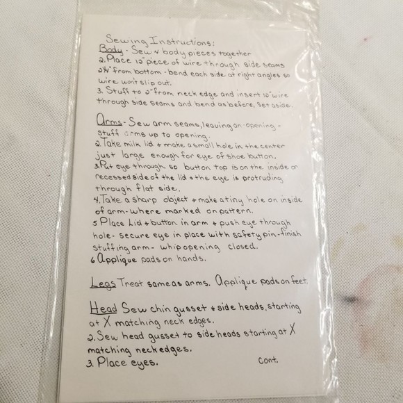 1982 Goose Girl Creations Antique Teddy pattern sealed Pat035 - Picture 4 of 4